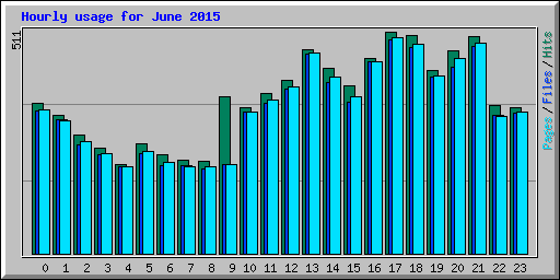 Hourly usage for June 2015